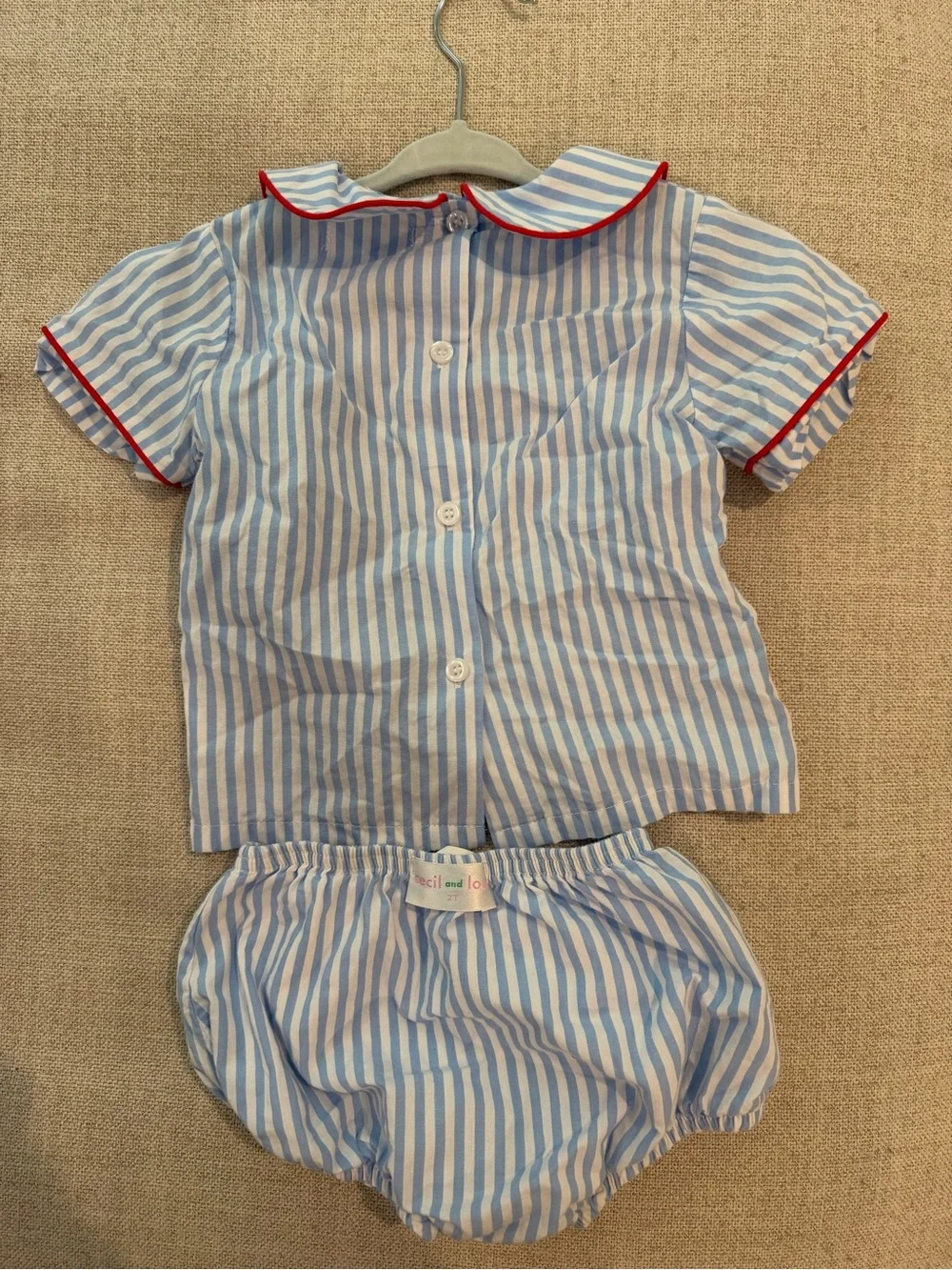 Back to School, B initial Kids Matching Set with Red Apple Applique